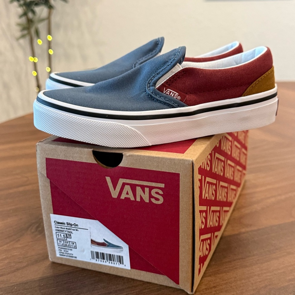 Vans Kids White and Tan Sneakers